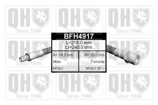 QUINTON HAZELL BFH4917 Тормозной шланг для AUDI A6 (Ауди А6) QUINTON HAZELL BFH4917 Тормозной шланг для AUDI A6 (Ауди А6)