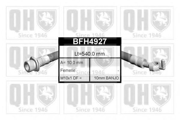 QUINTON HAZELL BFH4927 Тормозной шланг для TOYOTA CARINA E (Тойота/тоета Карина е) QUINTON HAZELL BFH4927 Тормозной шланг для TOYOTA CARINA E (Тойота/тоета Карина е)