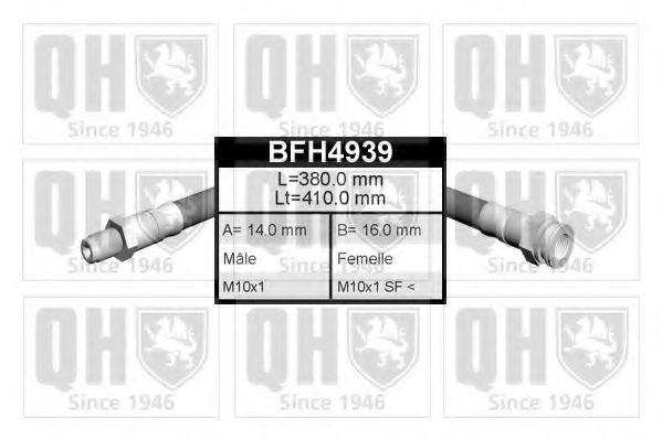 QUINTON HAZELL BFH4939 Тормозной шланг для FIAT (Фиат) QUINTON HAZELL BFH4939 Тормозной шланг для FIAT (Фиат)