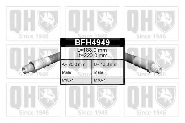 QUINTON HAZELL BFH4949 Тормозной шланг для FORD (Форд) QUINTON HAZELL BFH4949 Тормозной шланг для FORD (Форд)
