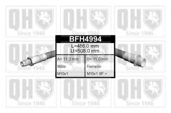 QUINTON HAZELL BFH4994 Тормозной шланг для MERCEDES-BENZ C-CLASS (Мэрcэдэс-бэнз С класс) QUINTON HAZELL BFH4994 Тормозной шланг для MERCEDES-BENZ C-CLASS (Мэрcэдэс-бэнз С класс)