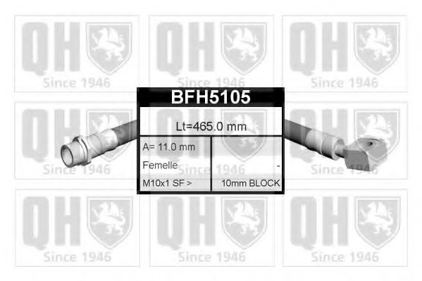 QUINTON HAZELL BFH5105 Тормозной шланг для VOLKSWAGEN GOLF IV (Фольксваген Гольф 4) QUINTON HAZELL BFH5105 Тормозной шланг для VOLKSWAGEN GOLF IV (Фольксваген Гольф 4)