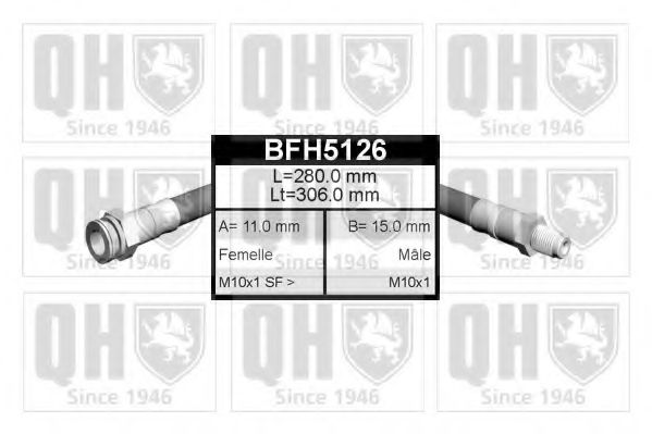 QUINTON HAZELL BFH5126 Тормозной шланг для MERCEDESBENZ (Мерседес бенц) QUINTON HAZELL BFH5126 Тормозной шланг для MERCEDESBENZ (Мерседес бенц)