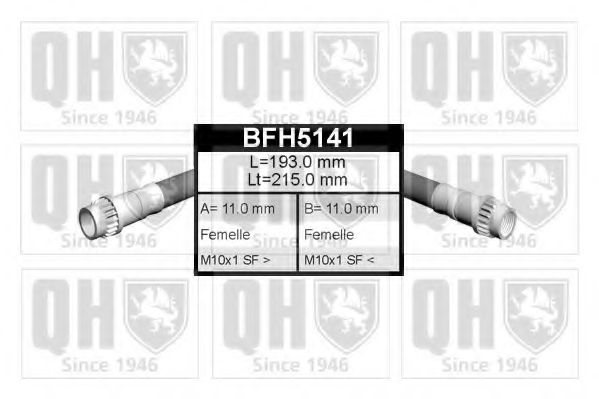 QUINTON HAZELL BFH5141 Тормозной шланг для RENAULT KANGOO RAPID (Рено Кангу рапид) QUINTON HAZELL BFH5141 Тормозной шланг для RENAULT KANGOO RAPID (Рено Кангу рапид)