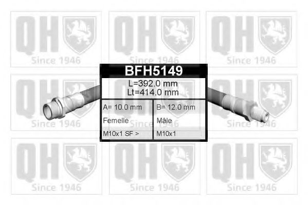 QUINTON HAZELL BFH5149 Тормозной шланг для MERCEDESBENZ (Мерседес бенц) QUINTON HAZELL BFH5149 Тормозной шланг для MERCEDESBENZ (Мерседес бенц)