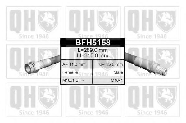 QUINTON HAZELL BFH5158 Тормозной шланг для FORD MONDEO (Форд Мондэо) QUINTON HAZELL BFH5158 Тормозной шланг для FORD MONDEO (Форд Мондэо)