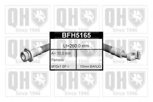 QUINTON HAZELL BFH5165 Тормозной шланг для NISSAN PRIMERA (Ниссан Примера) QUINTON HAZELL BFH5165 Тормозной шланг для NISSAN PRIMERA (Ниссан Примера)