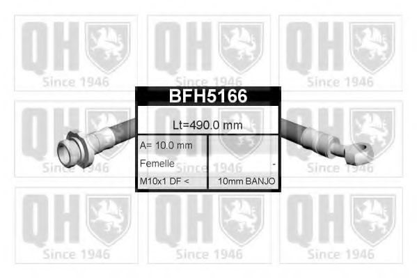 QUINTON HAZELL BFH5166 Тормозной шланг для NISSAN PRIMERA (Ниссан Примера) QUINTON HAZELL BFH5166 Тормозной шланг для NISSAN PRIMERA (Ниссан Примера)