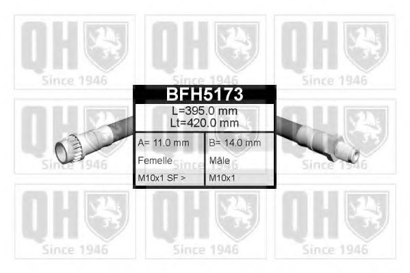 QUINTON HAZELL BFH5173 Тормозной шланг для RENAULT MEGANE I (Рено Меган 1) QUINTON HAZELL BFH5173 Тормозной шланг для RENAULT MEGANE I (Рено Меган 1)
