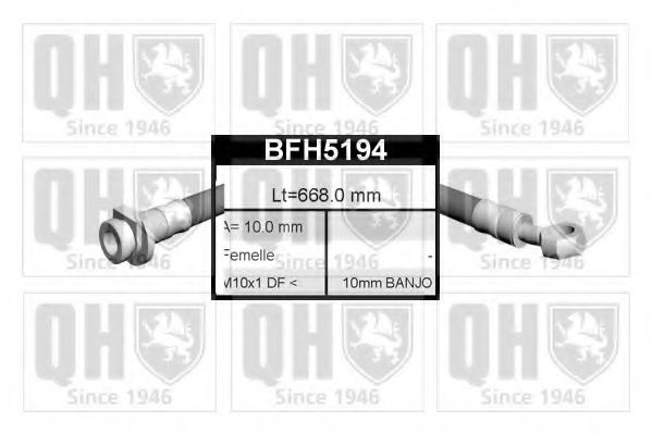 QUINTON HAZELL BFH5194 Тормозной шланг для HONDA CRX II (Хонда Cрх 2) QUINTON HAZELL BFH5194 Тормозной шланг для HONDA CRX II (Хонда Cрх 2)