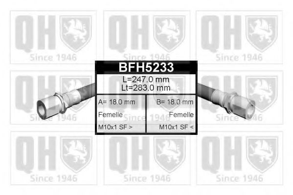 QUINTON HAZELL BFH5233 Тормозной шланг для ROVER (Ровер) QUINTON HAZELL BFH5233 Тормозной шланг для ROVER (Ровер)