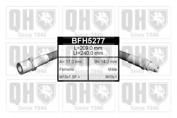QUINTON HAZELL BFH5277 Тормозной шланг для SAAB 900 II (Сааб 900 2) QUINTON HAZELL BFH5277 Тормозной шланг для SAAB 900 II (Сааб 900 2)