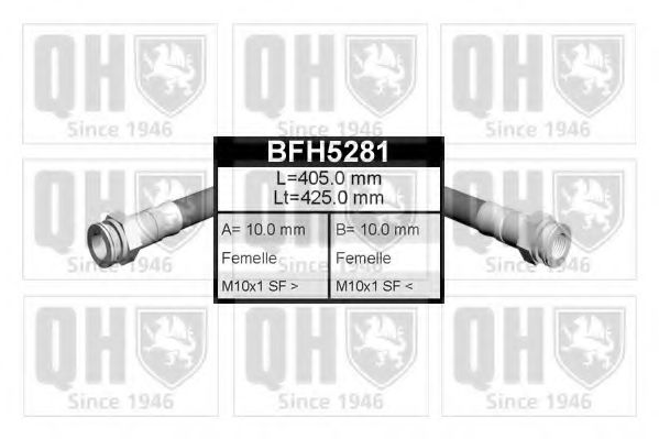 QUINTON HAZELL BFH5281 Тормозной шланг для VOLKSWAGEN CADDY II (Фольксваген Кадди 2) QUINTON HAZELL BFH5281 Тормозной шланг для VOLKSWAGEN CADDY II (Фольксваген Кадди 2)