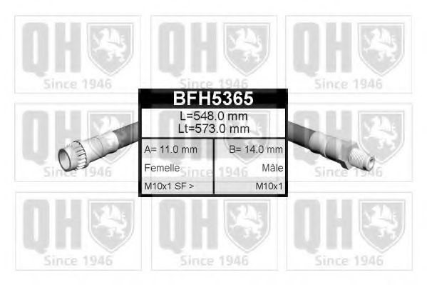 QUINTON HAZELL BFH5365 Тормозной шланг для CITROËN XM (CитроËн Хм) QUINTON HAZELL BFH5365 Тормозной шланг для CITROËN XM (CитроËн Хм)
