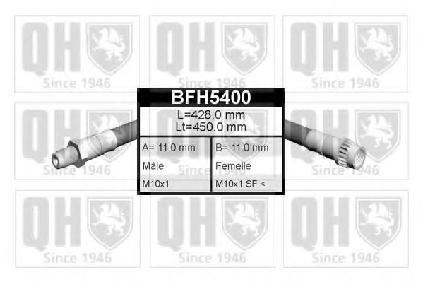 QUINTON HAZELL BFH5400 Тормозной шланг для CITROËN C4 I (CитроËн С4 и) QUINTON HAZELL BFH5400 Тормозной шланг для CITROËN C4 I (CитроËн С4 и)