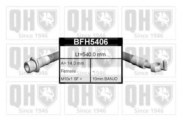 QUINTON HAZELL BFH5406 Тормозной шланг для TOYOTA YARIS VERSO (Тойота/тоета Ярис версо) QUINTON HAZELL BFH5406 Тормозной шланг для TOYOTA YARIS VERSO (Тойота/тоета Ярис версо)