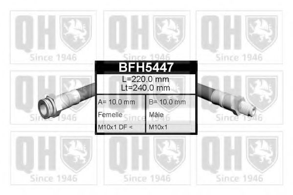QUINTON HAZELL BFH5447 Тормозной шланг для MITSUBISHI PAJERO SFX /SHOGUN II (Митсубиши/митсубиси Пажэро синфинити фх /шогун 2) QUINTON HAZELL BFH5447 Тормозной шланг для MITSUBISHI PAJERO SFX /SHOGUN II (Митсубиши/митсубиси Пажэро синфинити фх /шогун 2)