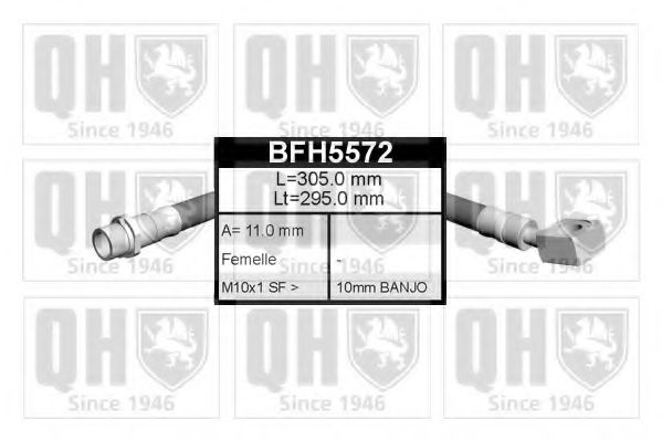 QUINTON HAZELL BFH5572 Тормозной шланг для SEAT EXEO (Сеат Эxэо) QUINTON HAZELL BFH5572 Тормозной шланг для SEAT EXEO (Сеат Эxэо)