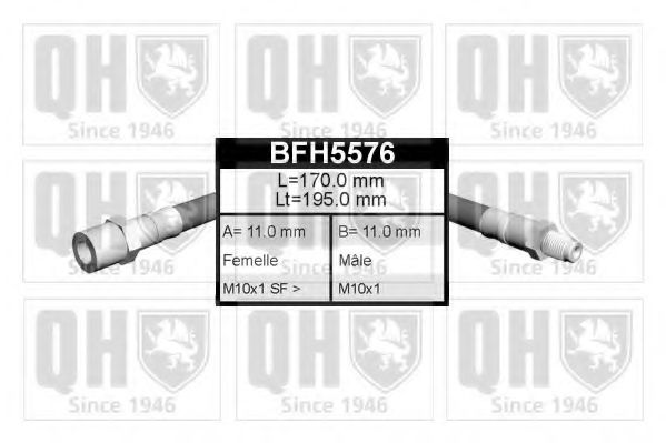 QUINTON HAZELL BFH5576 Тормозной шланг для VOLKSWAGEN T4 MULTIVAN (Фольксваген Т4 мултиvан) QUINTON HAZELL BFH5576 Тормозной шланг для VOLKSWAGEN T4 MULTIVAN (Фольксваген Т4 мултиvан)