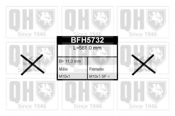 QUINTON HAZELL BFH5732 Тормозной шланг для CITROËN C6 (CитроËн C6) QUINTON HAZELL BFH5732 Тормозной шланг для CITROËN C6 (CитроËн C6)
