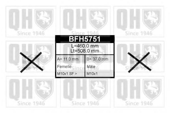 QUINTON HAZELL BFH5751 Тормозной шланг для PEUGEOT 207 (Пежо 207) QUINTON HAZELL BFH5751 Тормозной шланг для PEUGEOT 207 (Пежо 207)