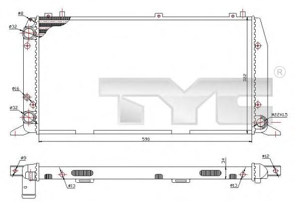 TYC 702-0035 Радиатор, охлаждение двигателя для AUDI 90 (Ауди 90) TYC 702-0035 Радиатор, охлаждение двигателя для AUDI 90 (Ауди 90)