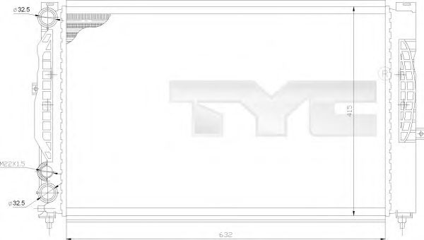 TYC 702-0011 Радиатор, охлаждение двигателя 