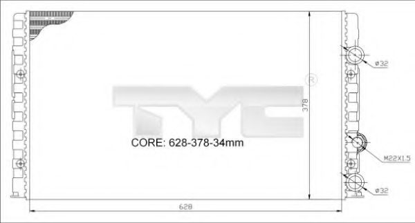 TYC 702-0023 Радиатор, охлаждение двигателя для SEAT ALTEA (Сеат Алтэа) TYC 702-0023 Радиатор, охлаждение двигателя для SEAT ALTEA (Сеат Алтэа)