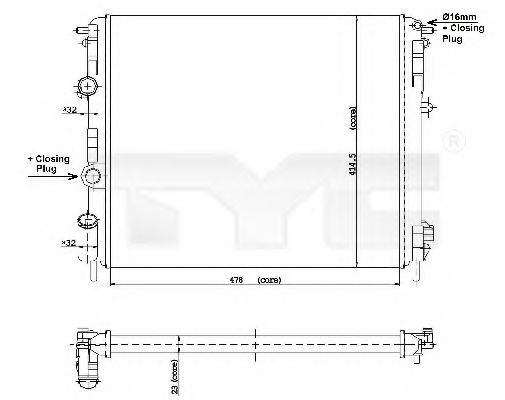 TYC 728-0010 Радиатор, охлаждение двигателя для NISSAN KUBISTAR (Ниссан Кубистар) TYC 728-0010 Радиатор, охлаждение двигателя для NISSAN KUBISTAR (Ниссан Кубистар)