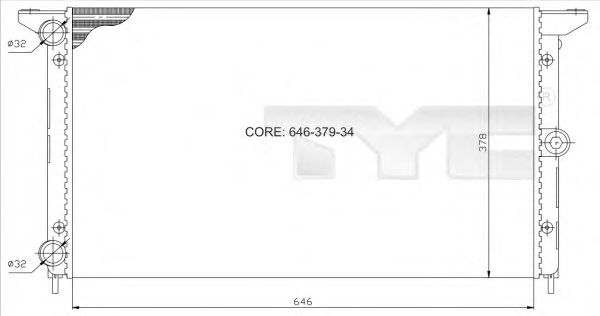 TYC 737-0014 Радиатор, охлаждение двигателя для VOLKSWAGEN SHARAN (Фольксваген Шаран) TYC 737-0014 Радиатор, охлаждение двигателя для VOLKSWAGEN SHARAN (Фольксваген Шаран)