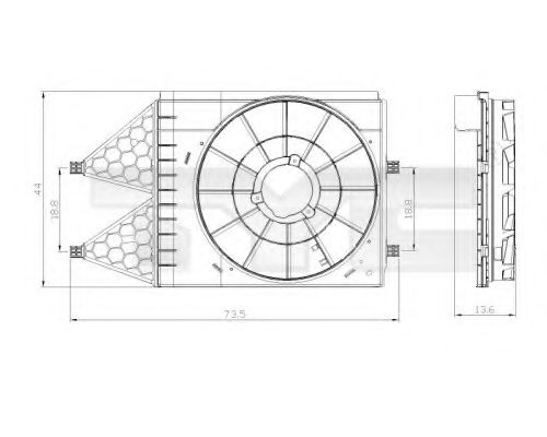 TYC 837-0033-1 Кронштейн, вентилятор радиатора для коробки передач для SKODA FABIA (Шкода Фабиа)