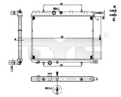 TYC 726-0016 Радиатор, охлаждение двигателя для PEUGEOT (Пежо) TYC 726-0016 Радиатор, охлаждение двигателя для PEUGEOT (Пежо)
