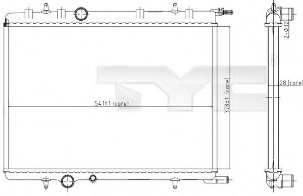 TYC 705-0066 Радиатор, охлаждение двигателя для PEUGEOT (Пежо) TYC 705-0066 Радиатор, охлаждение двигателя для PEUGEOT (Пежо)