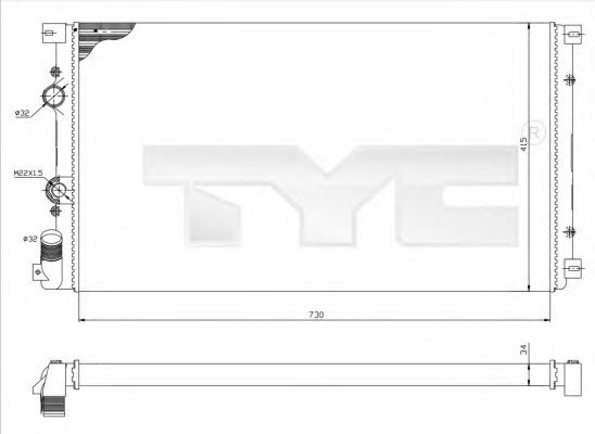 TYC 725-0030 Радиатор, охлаждение двигателя для OPEL (Опель) TYC 725-0030 Радиатор, охлаждение двигателя для OPEL (Опель)