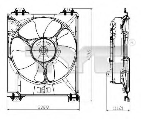 TYC 809-0016 Вентилятор, охлаждение двигателя для FIAT SEDICI (Фиат Сэдиcи) TYC 809-0016 Вентилятор, охлаждение двигателя для FIAT SEDICI (Фиат Сэдиcи)
