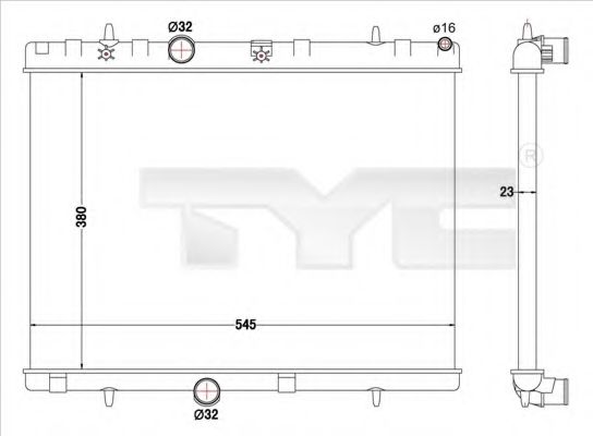 TYC 726-0019-R Радиатор, охлаждение двигателя для PEUGEOT (Пежо) TYC 726-0019-R Радиатор, охлаждение двигателя для PEUGEOT (Пежо)