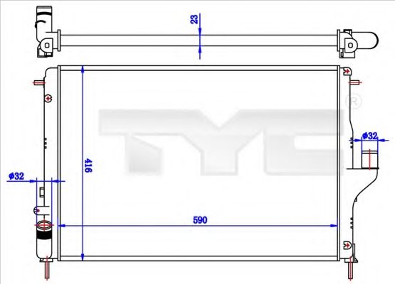 TYC 728-0056-R Радиатор, охлаждение двигателя для DACIA SANDERO (Дача Сандэро) TYC 728-0056-R Радиатор, охлаждение двигателя для DACIA SANDERO (Дача Сандэро)