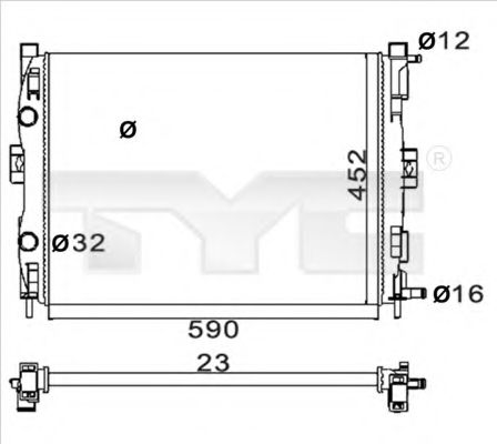 TYC 728-0059-R Радиатор, охлаждение двигателя для RENAULT MEGANE II ER (Рено Меган 2 ер) TYC 728-0059-R Радиатор, охлаждение двигателя для RENAULT MEGANE II ER (Рено Меган 2 ер)