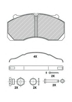 FERODO FCV1821B Тормозные колодки для DAF SB (Даф Сб) FERODO FCV1821B Тормозные колодки для DAF SB (Даф Сб)