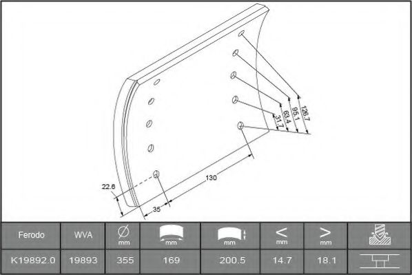FERODO K19892.0TG Комплект тормозных башмаков, барабанные тормоза 