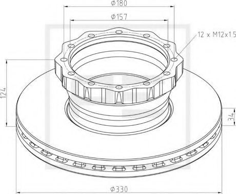 PE Automotive 036.131-00A Тормозной диск для MAN (Ман) PE Automotive 036.131-00A Тормозной диск для MAN (Ман)