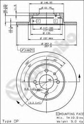BREMBO 08.4365.10 Тормозной диск для LANCIA (Лансиа/лянча) BREMBO 08.4365.10 Тормозной диск для LANCIA (Лансиа/лянча)