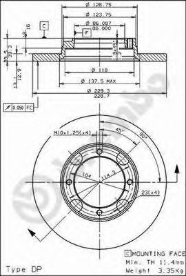 BREMBO 08.4974.10 Тормозной диск для MITSUBISHI COLT I (Митсубиши/митсубиси Cолт и) BREMBO 08.4974.10 Тормозной диск для MITSUBISHI COLT I (Митсубиши/митсубиси Cолт и)