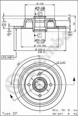BREMBO 08.5653.10 Тормозной диск для HONDA PRELUDE III (Хонда Прэлудэ 3) BREMBO 08.5653.10 Тормозной диск для HONDA PRELUDE III (Хонда Прэлудэ 3)