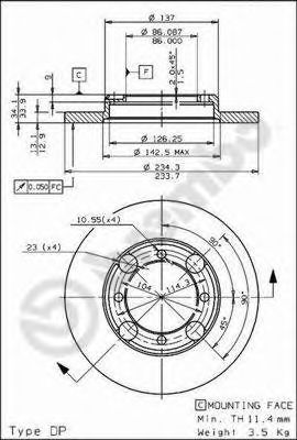 BREMBO 08.7072.10 Тормозной диск для MITSUBISHI LANCER IV (Митсубиши/митсубиси Ланcэр иv) BREMBO 08.7072.10 Тормозной диск для MITSUBISHI LANCER IV (Митсубиши/митсубиси Ланcэр иv)