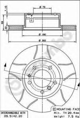 BREMBO 09.5142.76 Тормозной диск для BMW 7 (Бмв 7) BREMBO 09.5142.76 Тормозной диск для BMW 7 (Бмв 7)