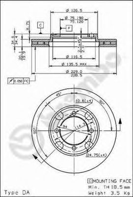 BREMBO 09.5214.10 Тормозной диск для MAZDA 626 II (Мазда 626 2) BREMBO 09.5214.10 Тормозной диск для MAZDA 626 II (Мазда 626 2)