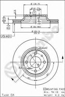 BREMBO 09.5307.10 Тормозной диск для SEAT (Сеат) BREMBO 09.5307.10 Тормозной диск для SEAT (Сеат)