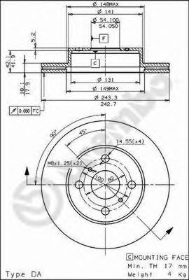 BREMBO 09.5703.10 Тормозной диск для TOYOTA COROLLA FX (Тойота/тоета Cоролла инфинити фх) BREMBO 09.5703.10 Тормозной диск для TOYOTA COROLLA FX (Тойота/тоета Cоролла инфинити фх)