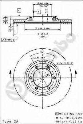 BREMBO 09.5705.10 Тормозной диск для ISUZU (Исузу) BREMBO 09.5705.10 Тормозной диск для ISUZU (Исузу)